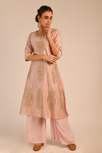 Crystal Pink Chanderi Kurta Set