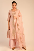 Crystal Pink Chanderi Kurta Set