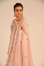Crystal Pink Chanderi Kurta Set