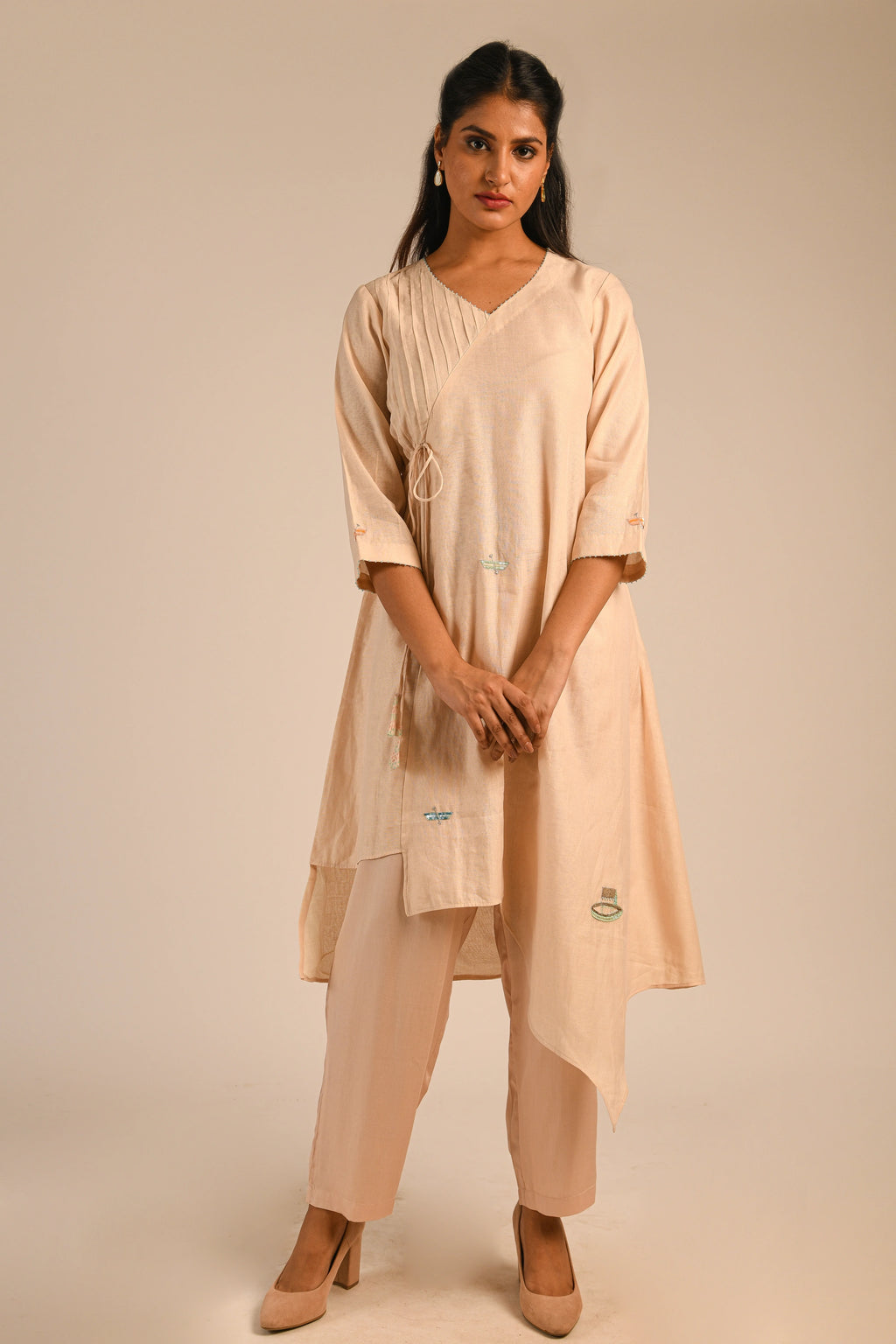 Almond Chanderi Kurta Set