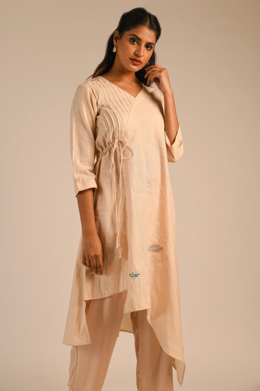 Almond Chanderi Kurta Set