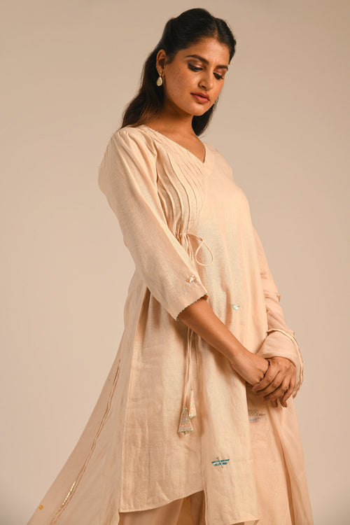 Almond Chanderi Kurta Set