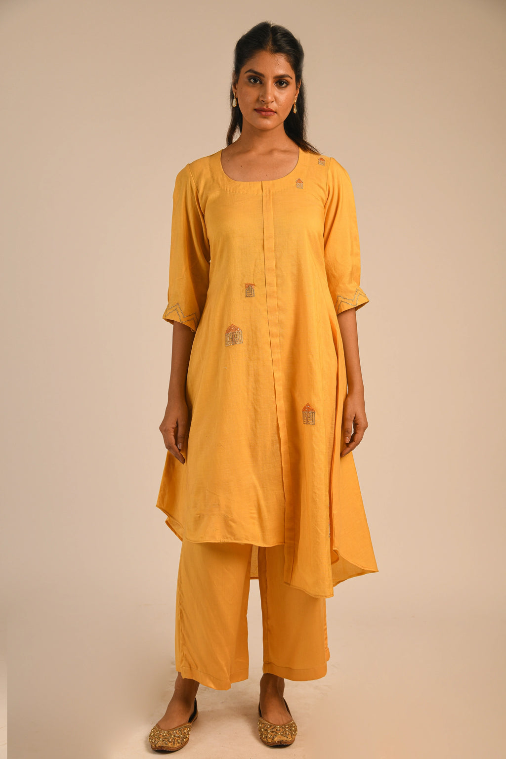 Capri Blue Chanderi Kurta Set