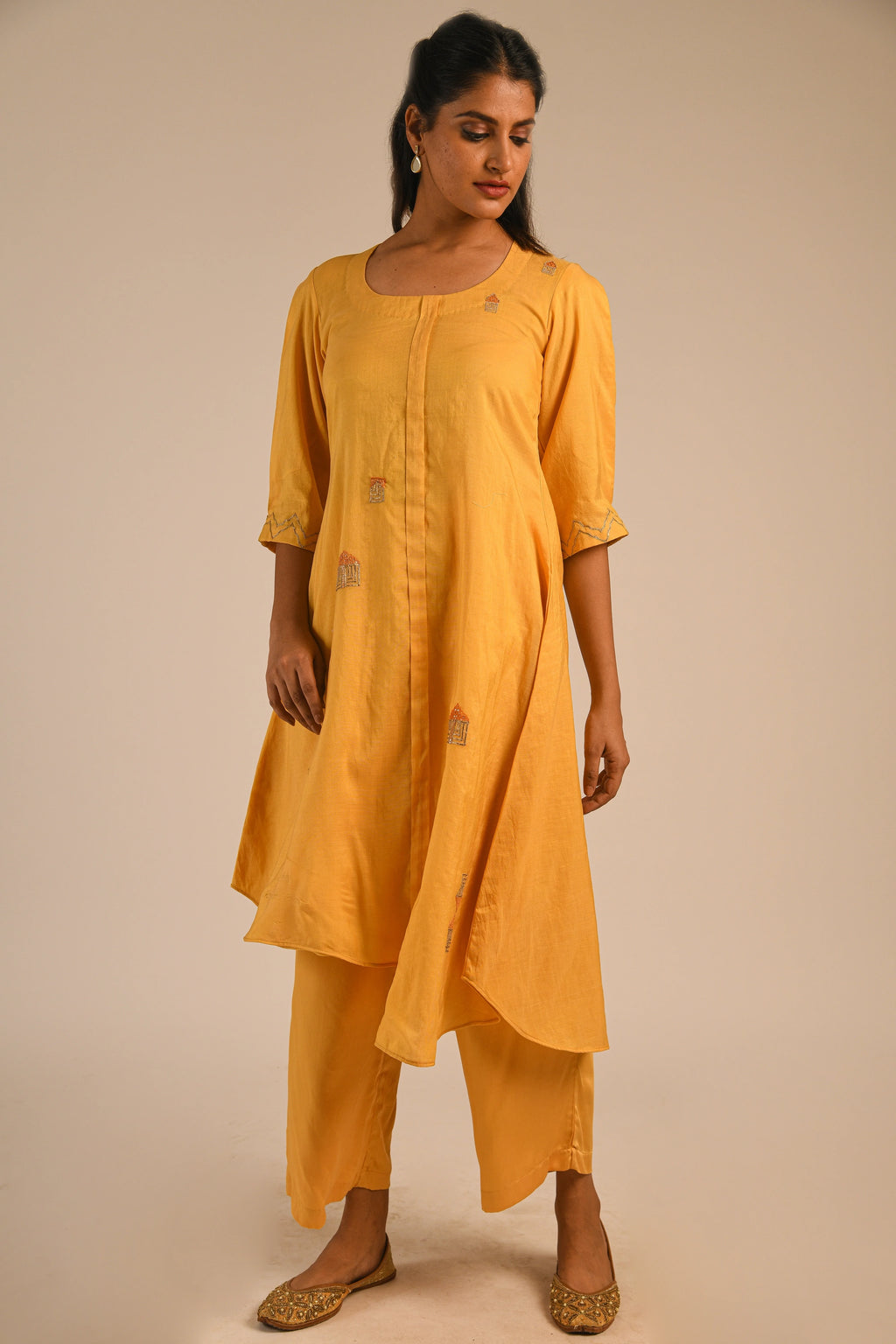 Capri Blue Chanderi Kurta Set