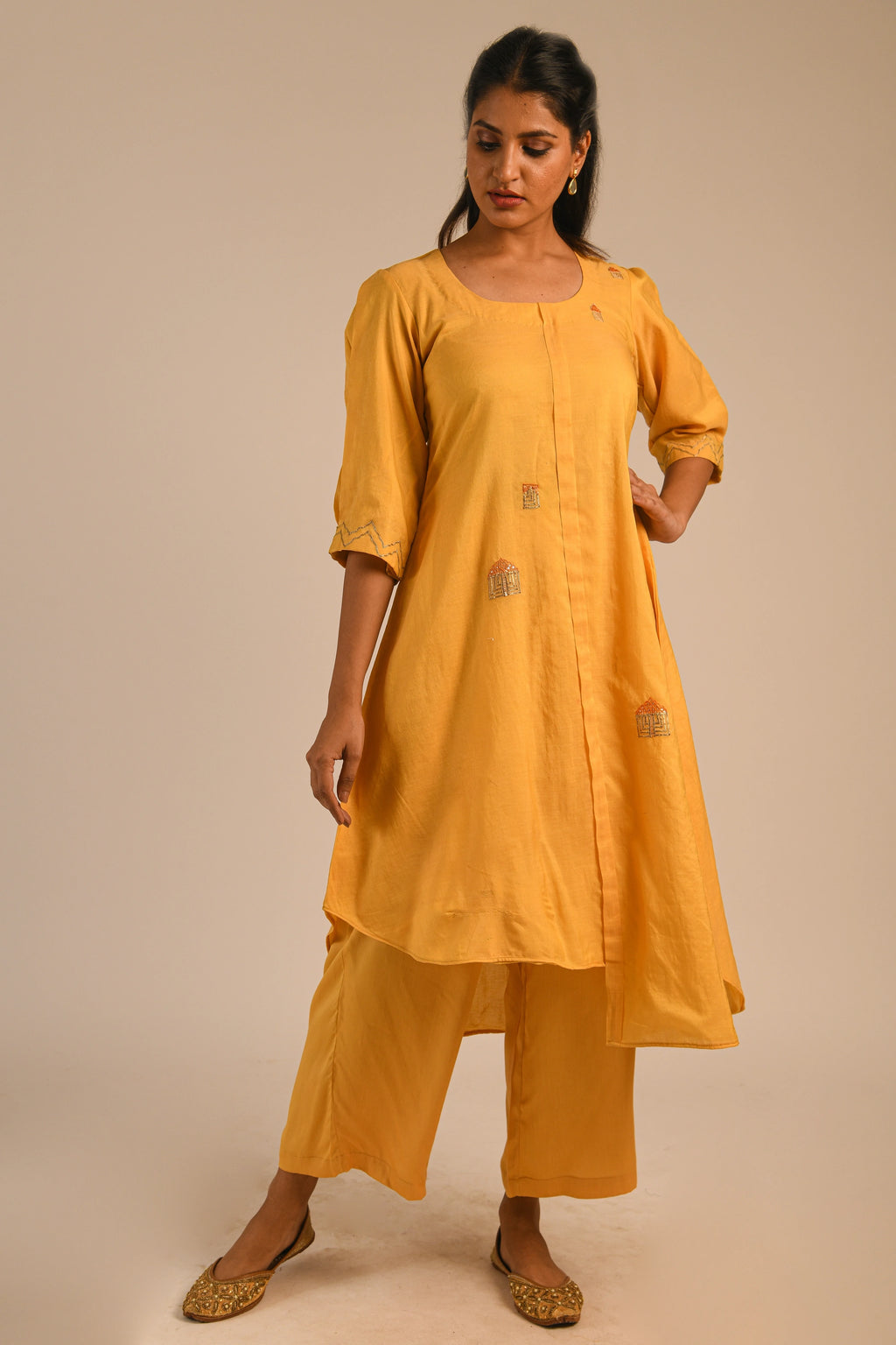 Capri Blue Chanderi Kurta Set