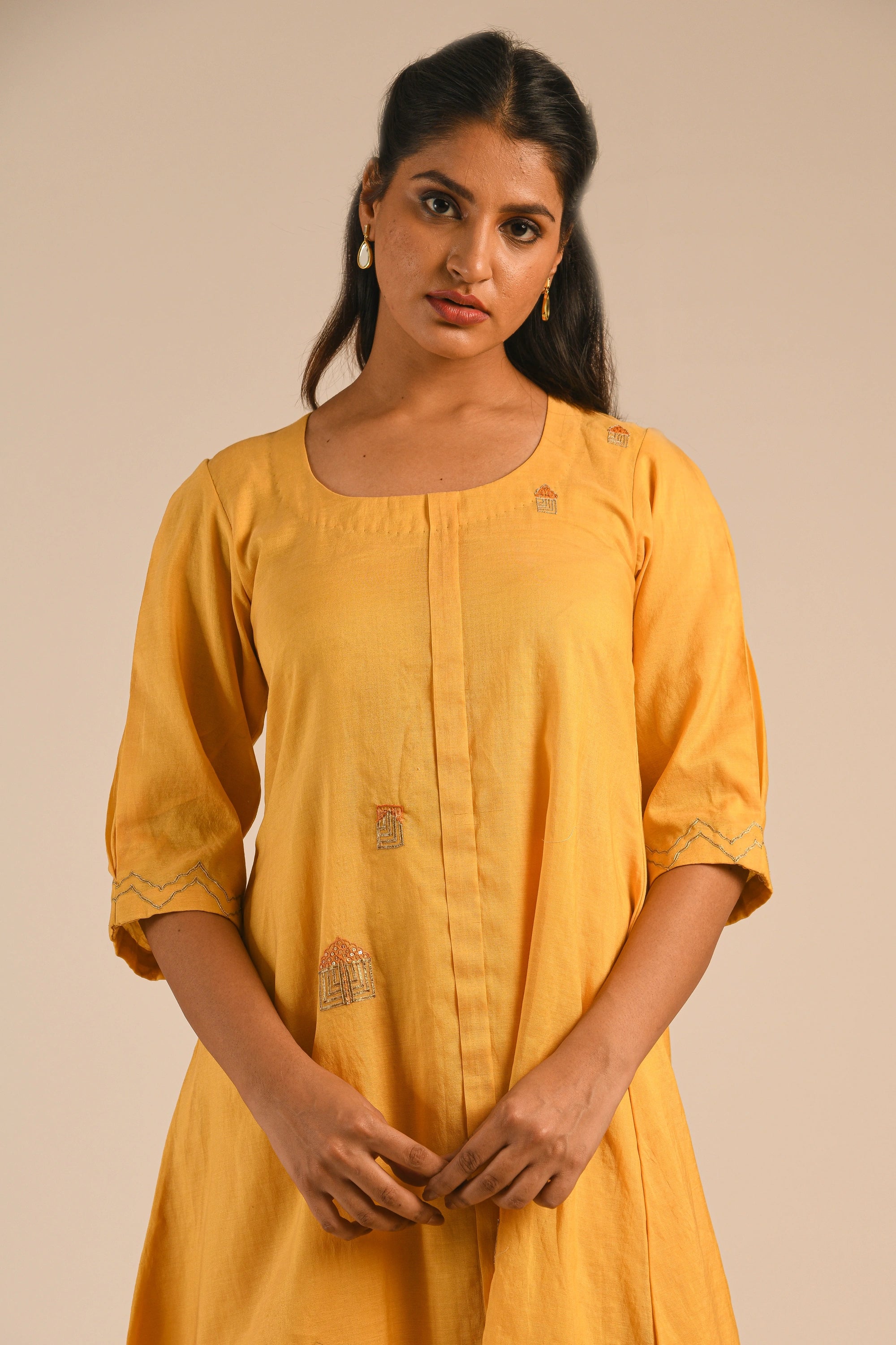 Capri Blue Chanderi Kurta Set