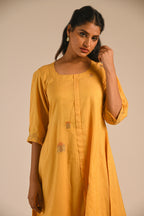 Capri Blue Chanderi Kurta Set