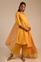 Capri Blue Chanderi Kurta Set