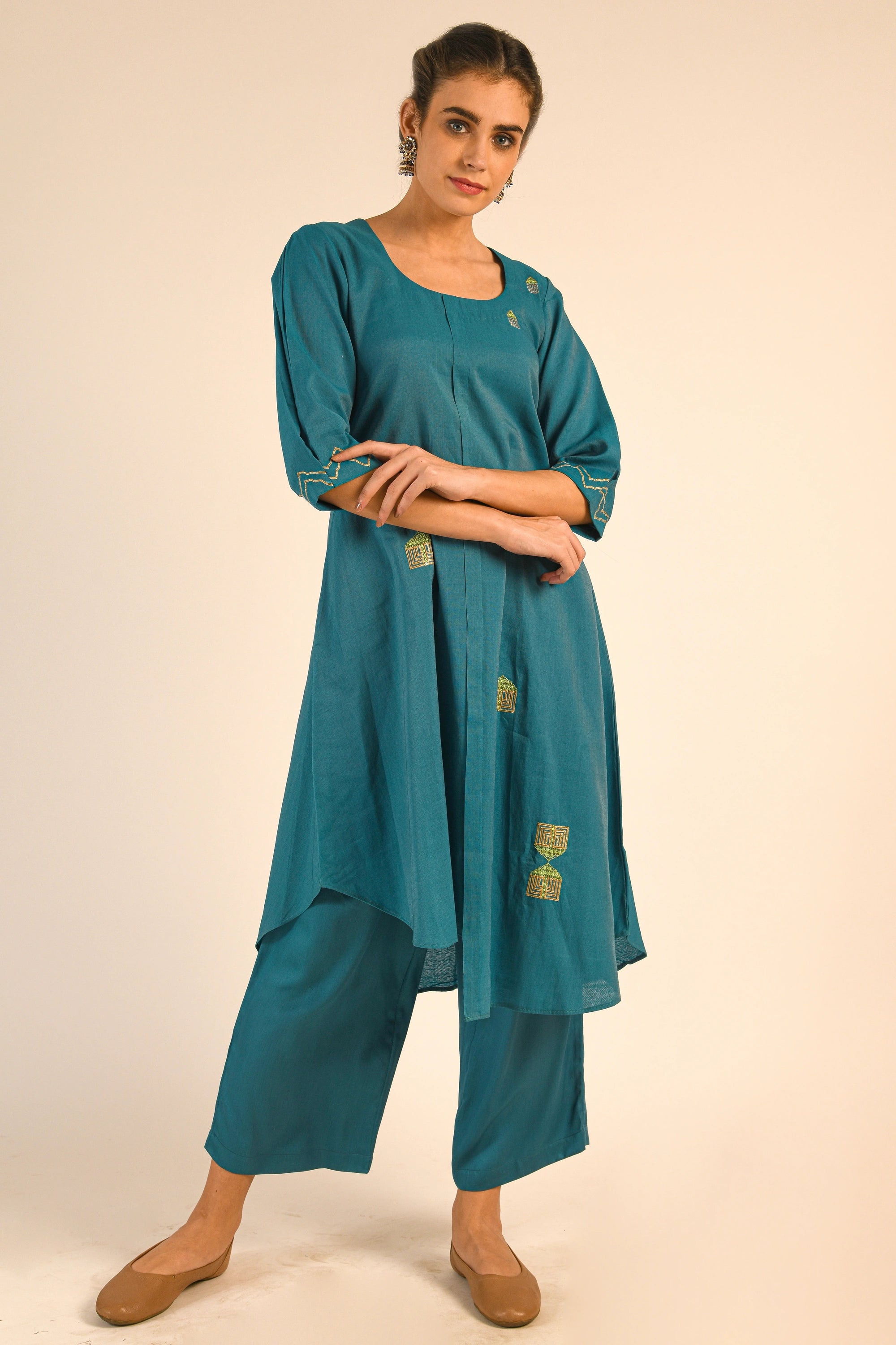 Pink Chanderi Kurta Set