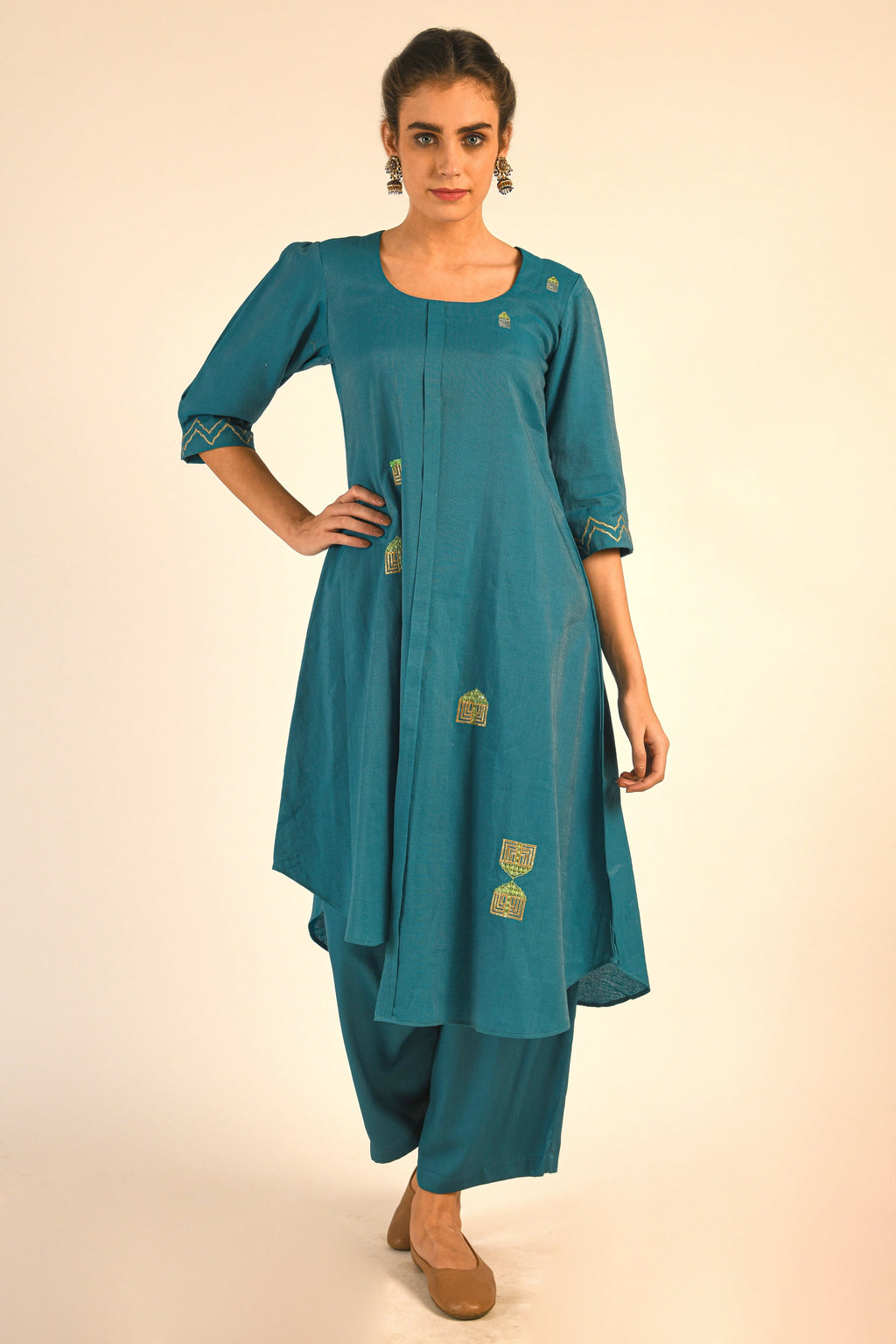 Pink Chanderi Kurta Set