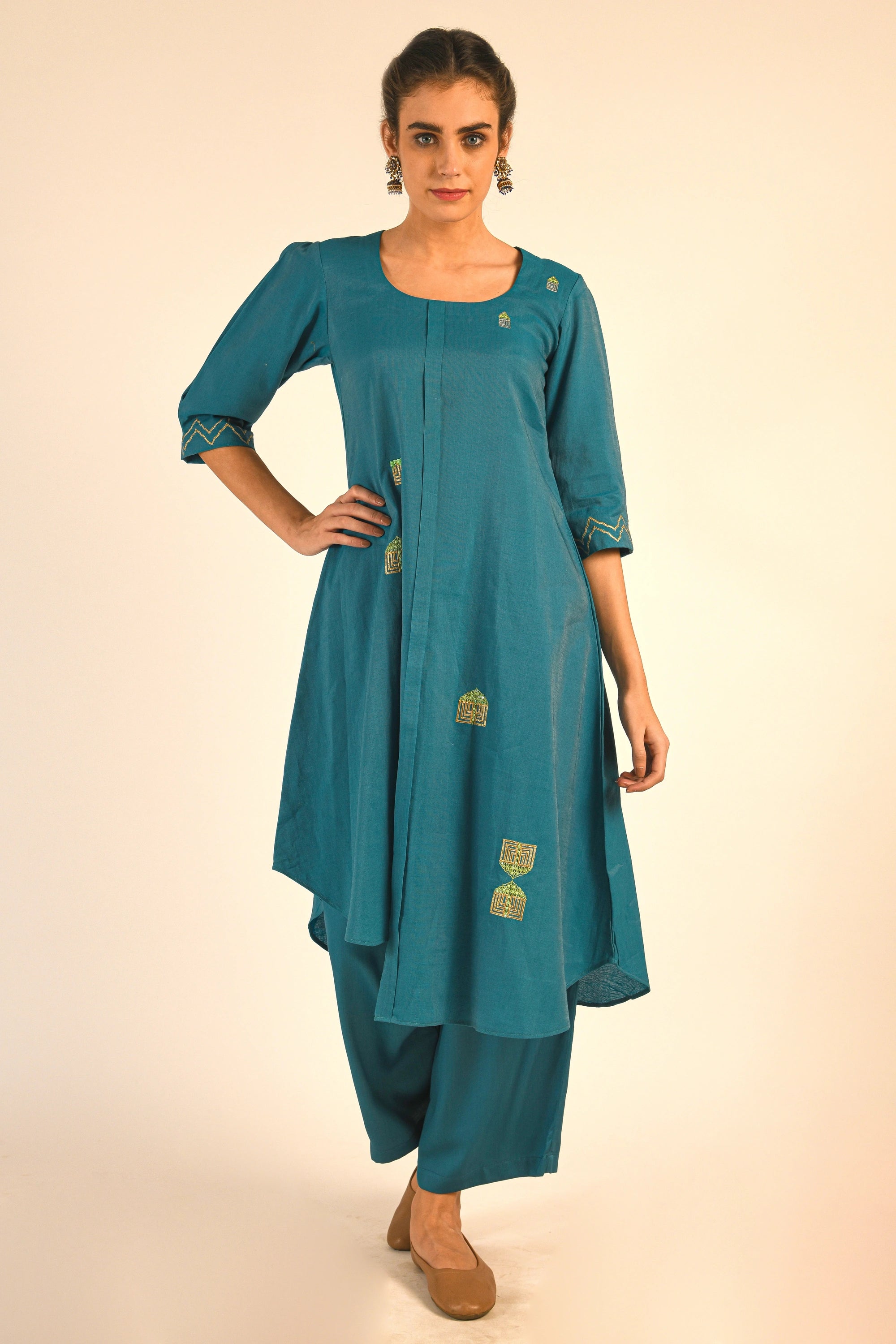 Pink Chanderi Kurta Set