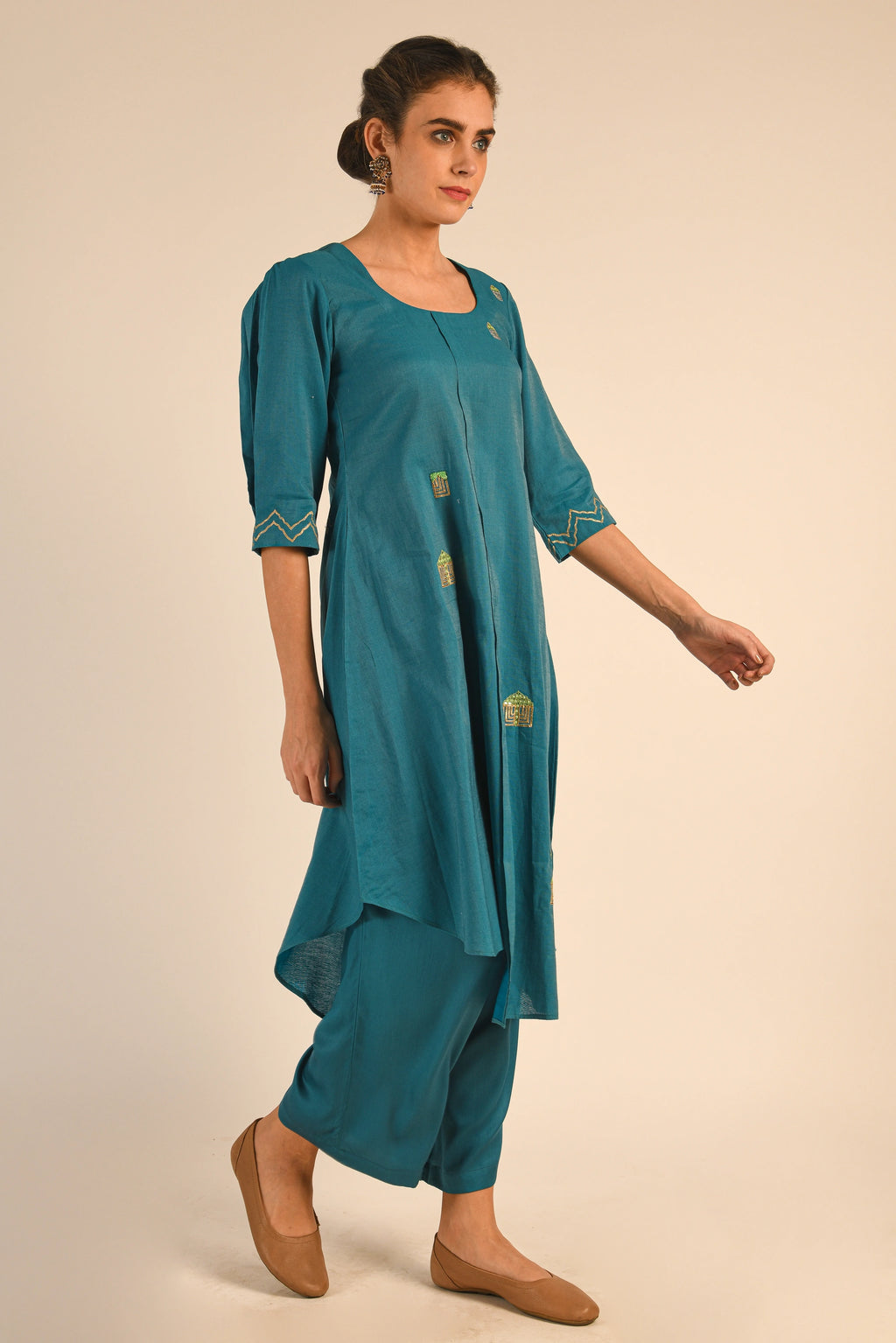 Pink Chanderi Kurta Set