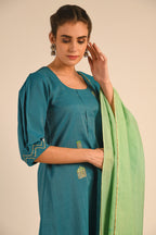 Pink Chanderi Kurta Set