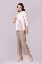 Peach, Beige And White Shylo Top