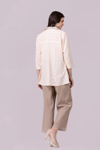 Peach, Beige And White Shylo Top