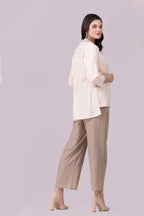 Peach, Beige And White Shylo Top