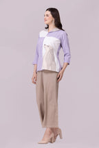 Lavender, Beige And White Shylo Top