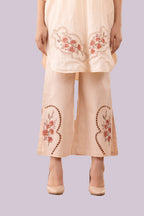 Pastel Mint Green Butterfly Print & Cutwork Embroidered Top And Pant Co-Ord Set