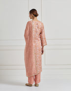 Dull Rose Vintage Banarasi Cutwork Kurta Set