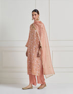 Dull Rose Vintage Banarasi Cutwork Kurta Set