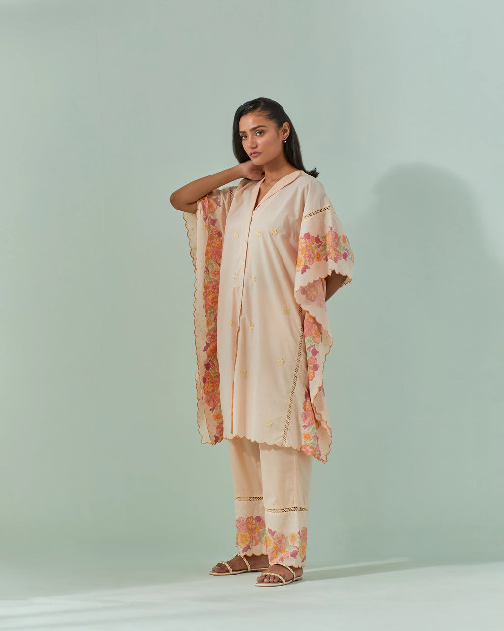 Peach Fuzz Samod Bagh Kaftan Cord Set