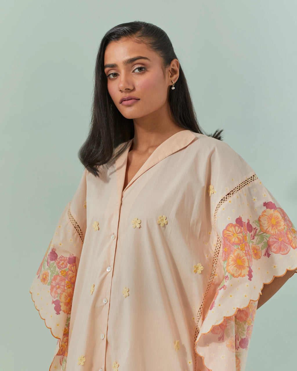 Peach Fuzz Samod Bagh Kaftan Cord Set