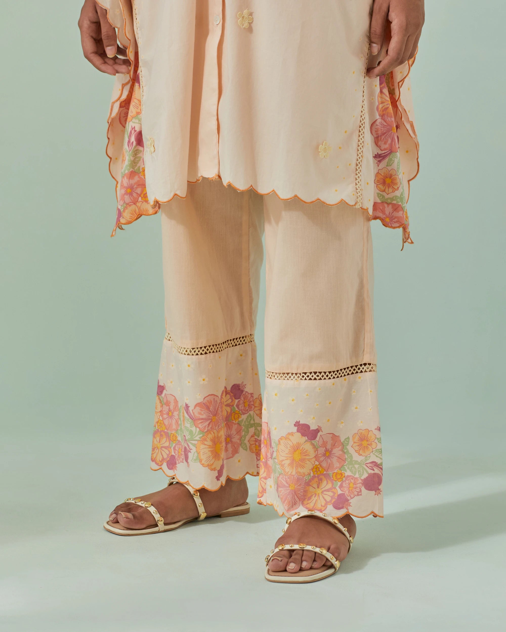 Peach Fuzz Samod Bagh Kaftan Cord Set