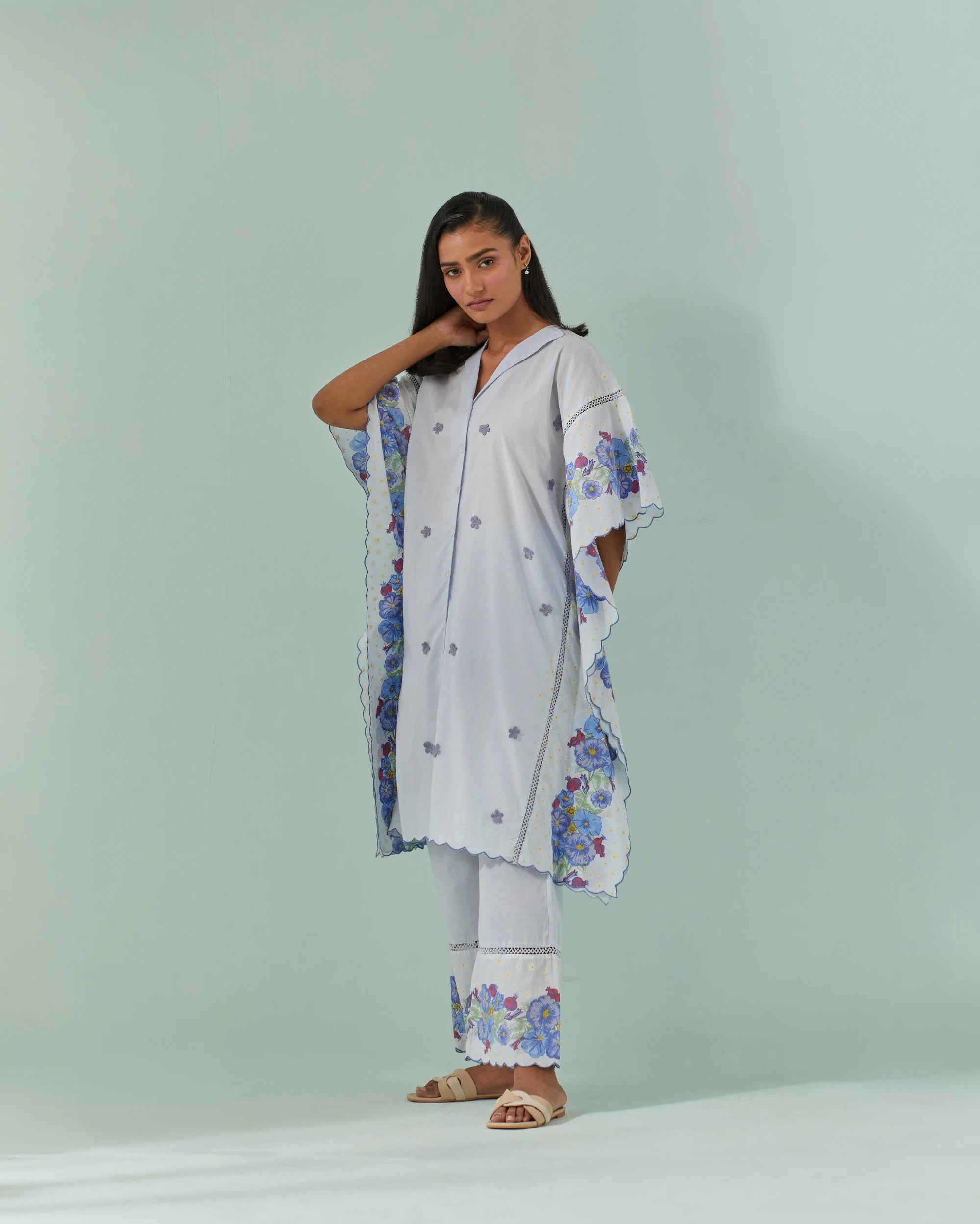 Cornflower Blues, Samod Bagh Kaftan Cord Set
