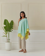 Aqua And Lime Layered Off Shoulder Cord Set Of 2