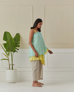Aqua And Lime Layered Off Shoulder Cord Set Of 2
