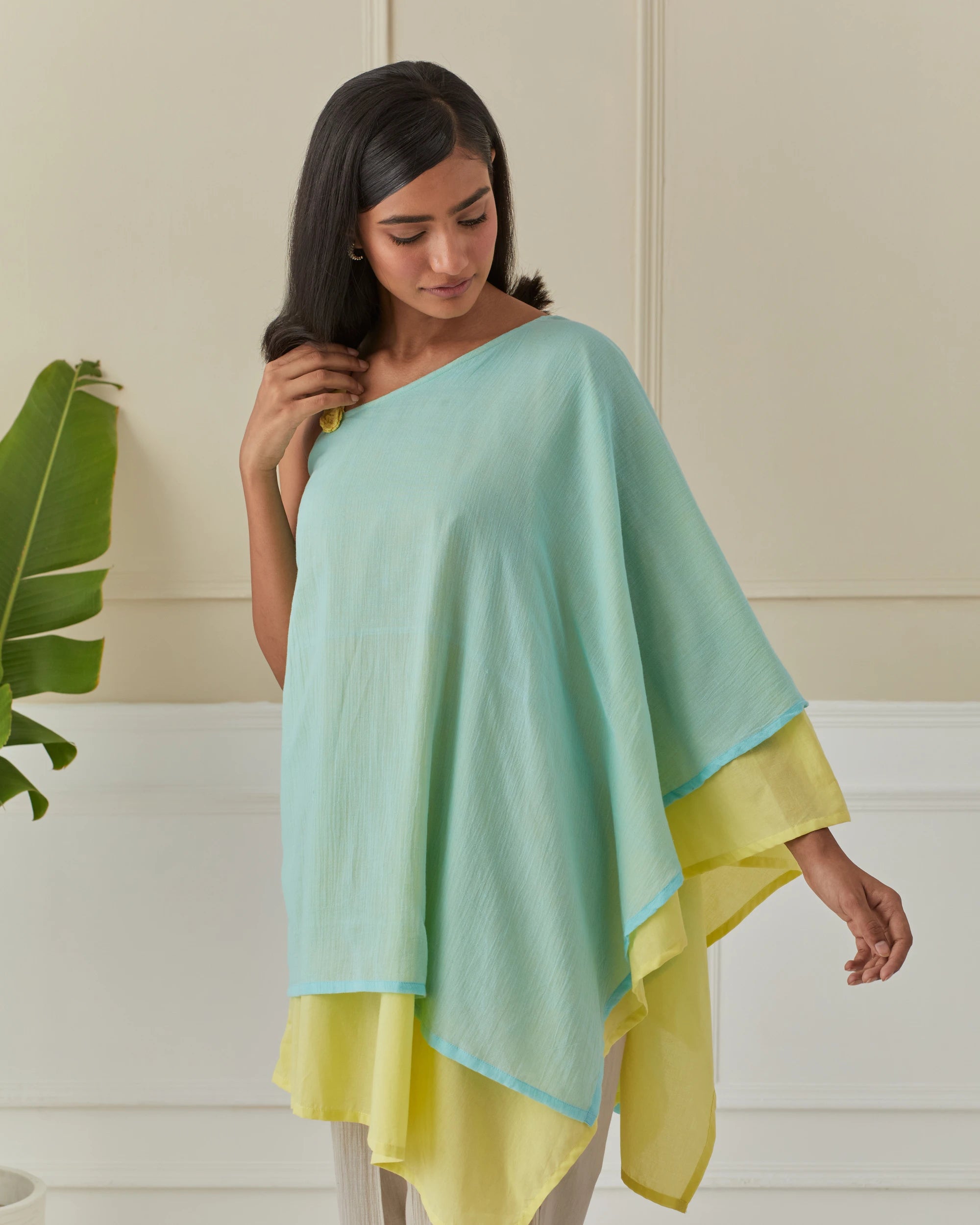 Aqua And Lime Layered Off Shoulder Cord Set Of 2
