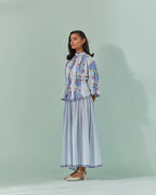 Cornflower Samod Bagh, Daisy Peplum And Culotte Coord Set