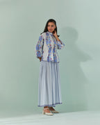 Cornflower Samod Bagh, Daisy Peplum And Culotte Coord Set