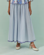 Cornflower Samod Bagh, Daisy Peplum And Culotte Coord Set
