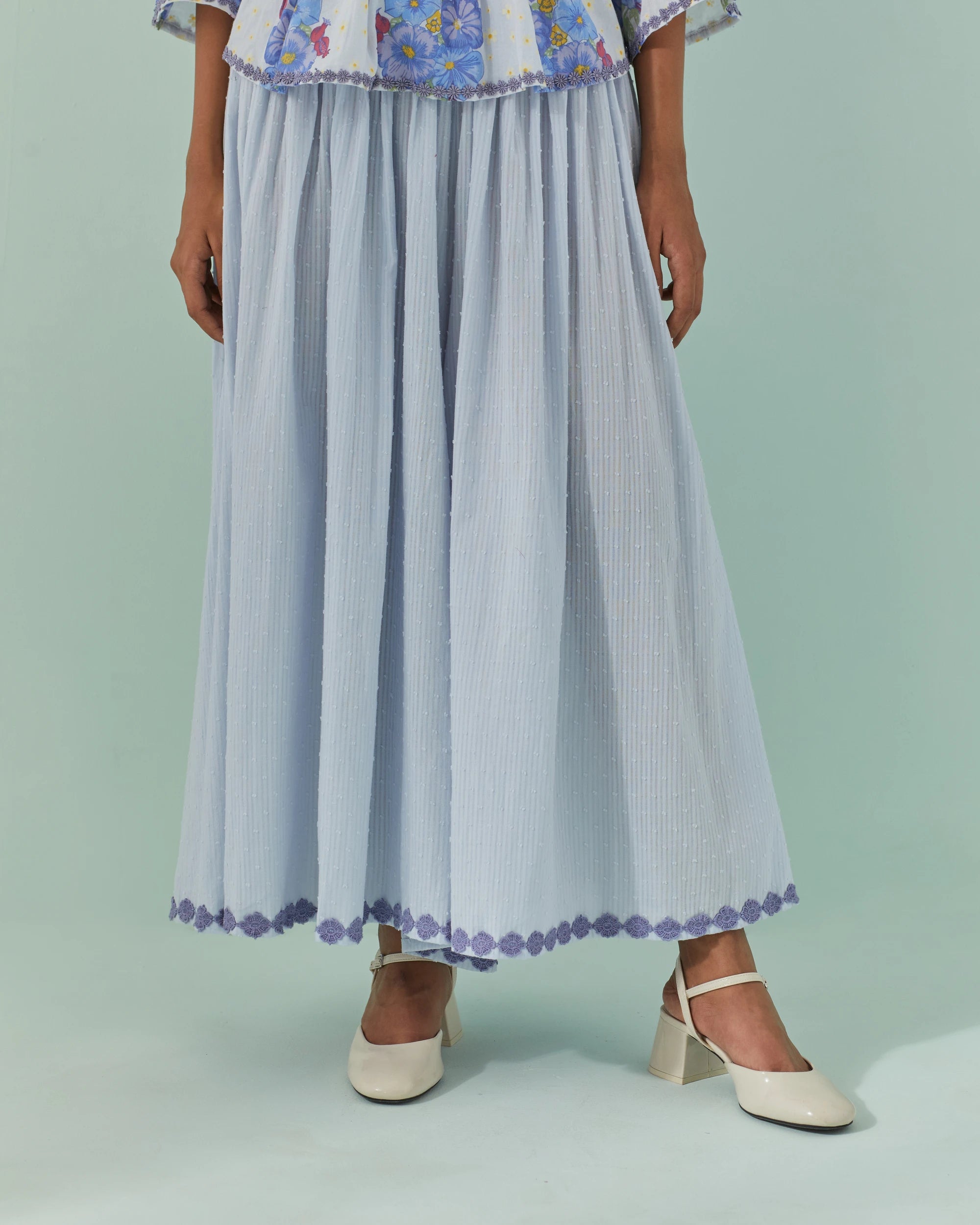 Cornflower Samod Bagh, Daisy Peplum And Culotte Coord Set