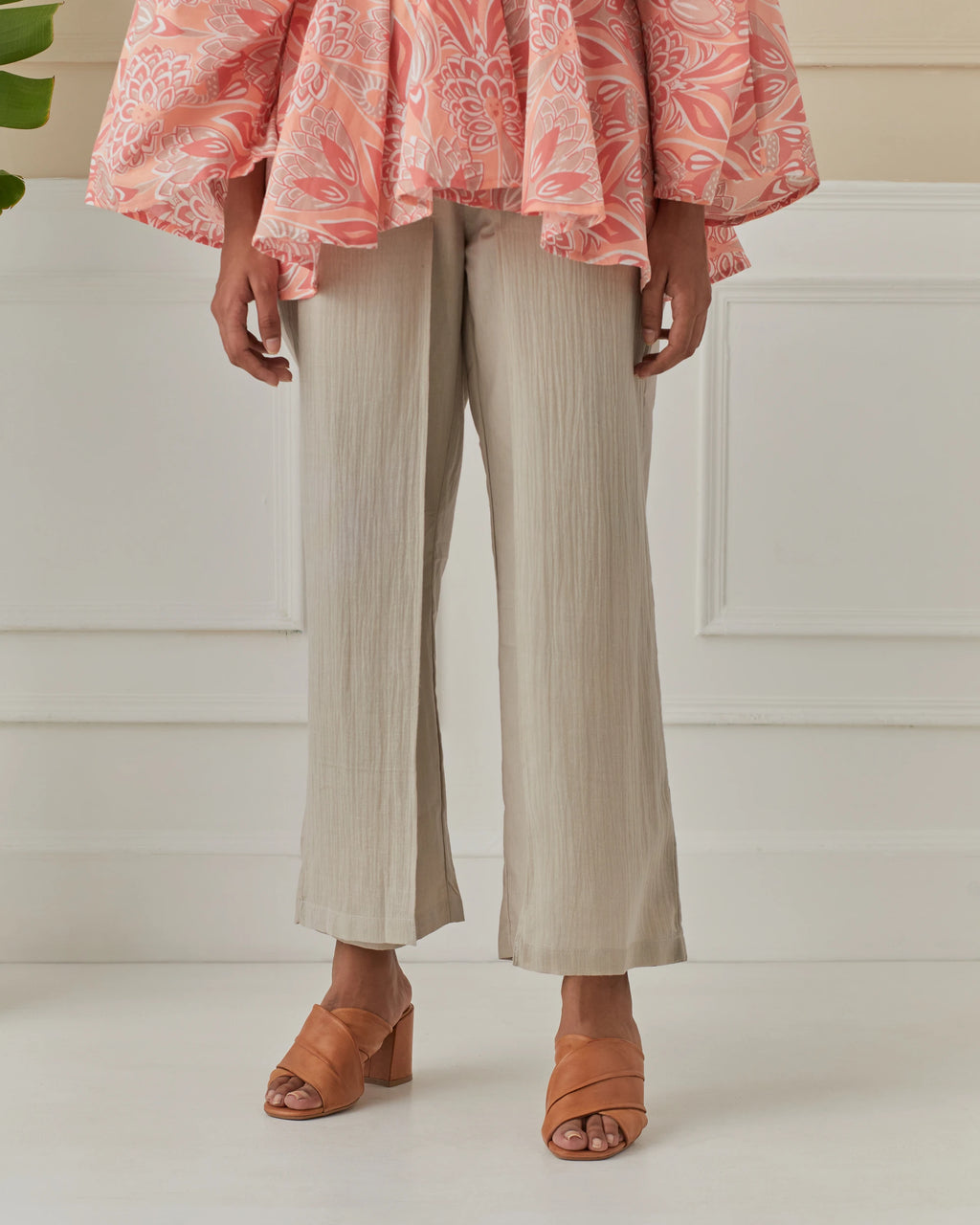 Coral, Dancing Peacock Raglan Sleeve Top