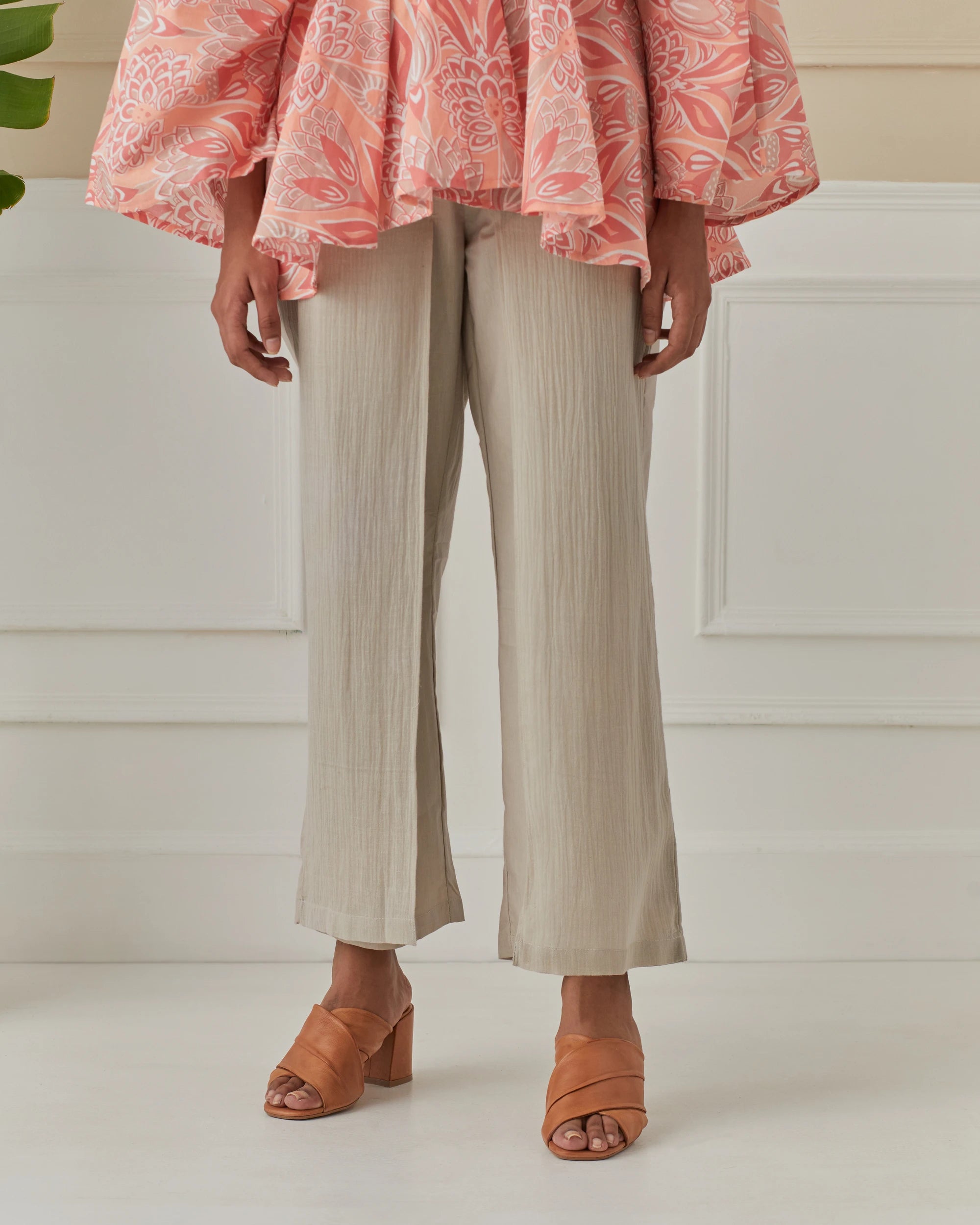 Coral, Dancing Peacock Raglan Sleeve Top