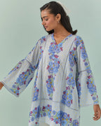 Cornflower Blues, Samod Bagh Printed Y Neck Tunic