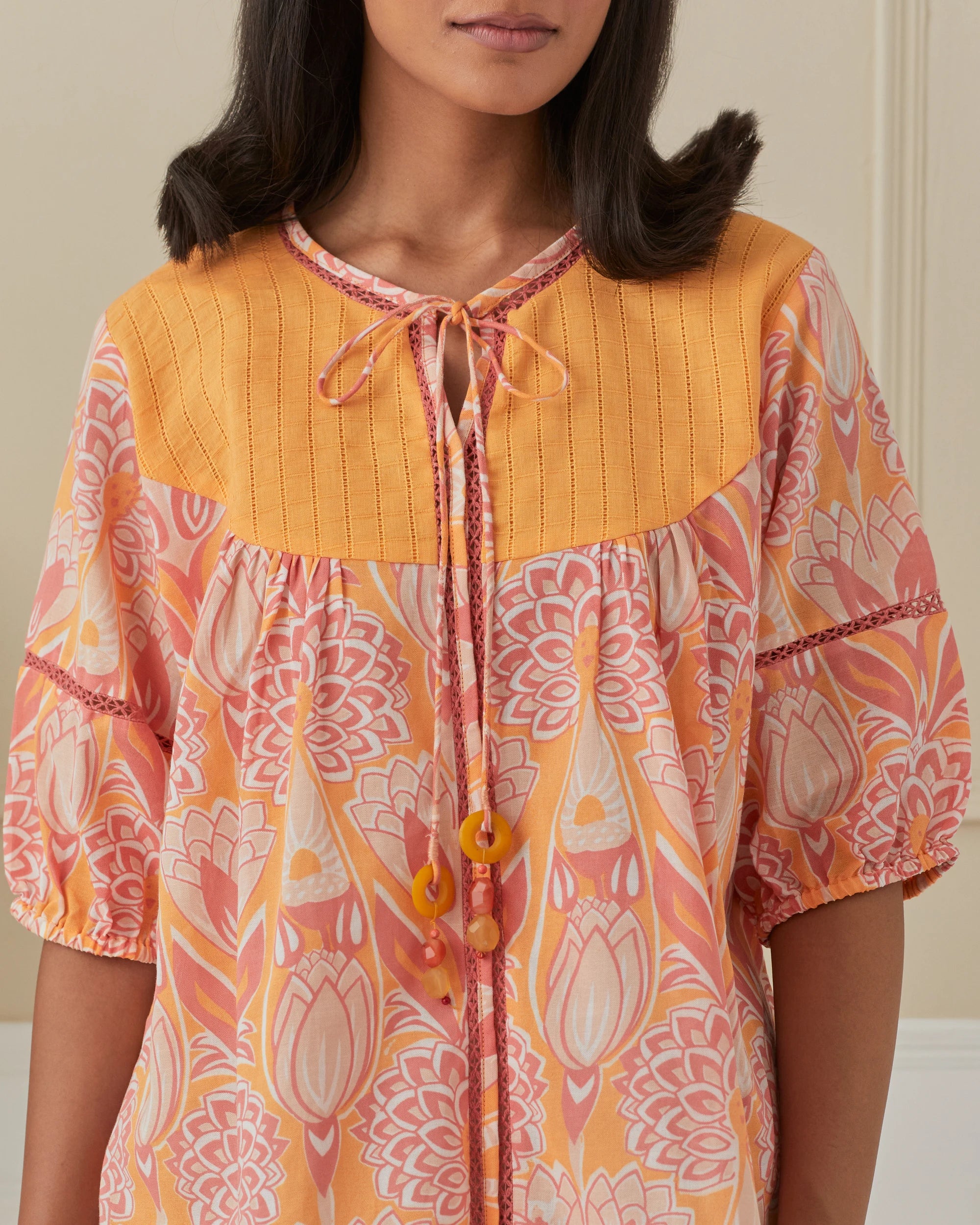 Mango Sherbet, Dancing Peacock Yoke Top