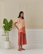 Apricot And Peach 3 Layered Mulmul Dress