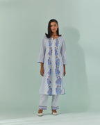 Cornflower Blues, Samod Bagh Twisted Pleats And Pintuck Kurta Set