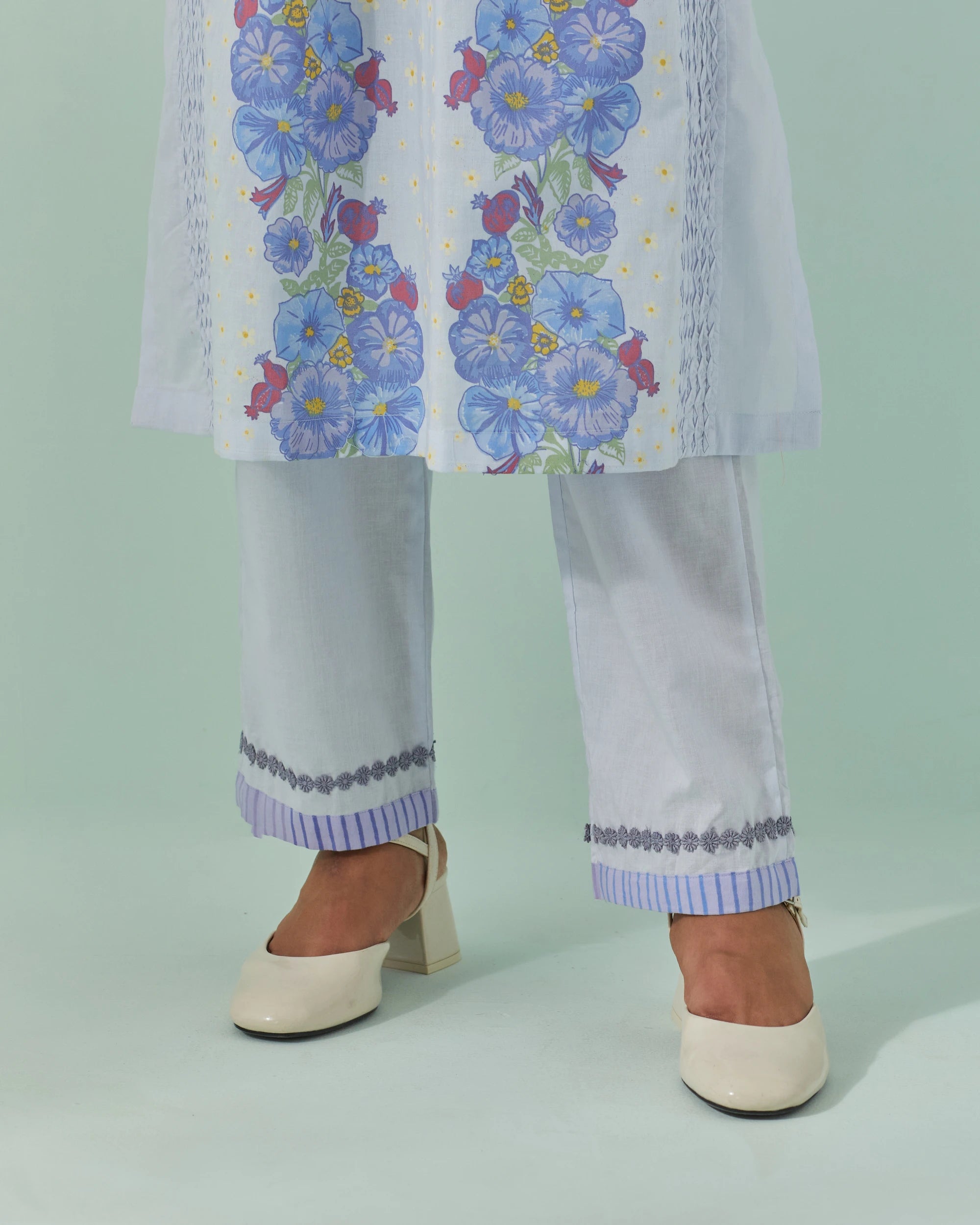 Cornflower Blues, Samod Bagh Twisted Pleats And Pintuck Kurta Set