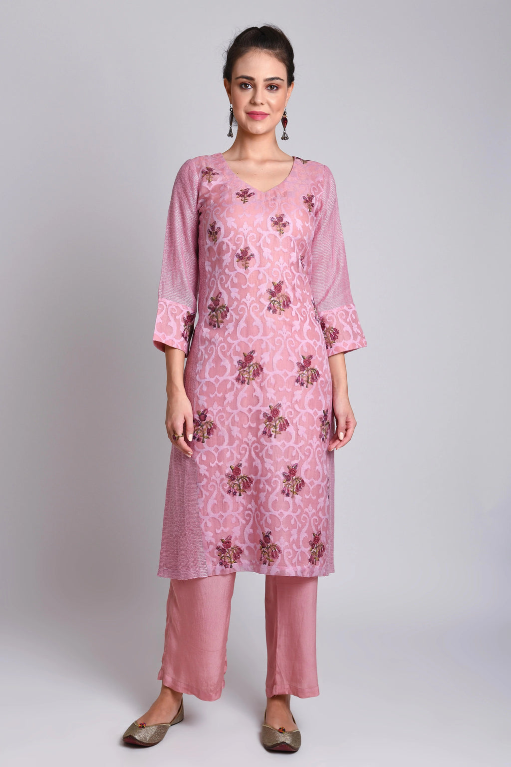 Paneled Kurta With Round Neck