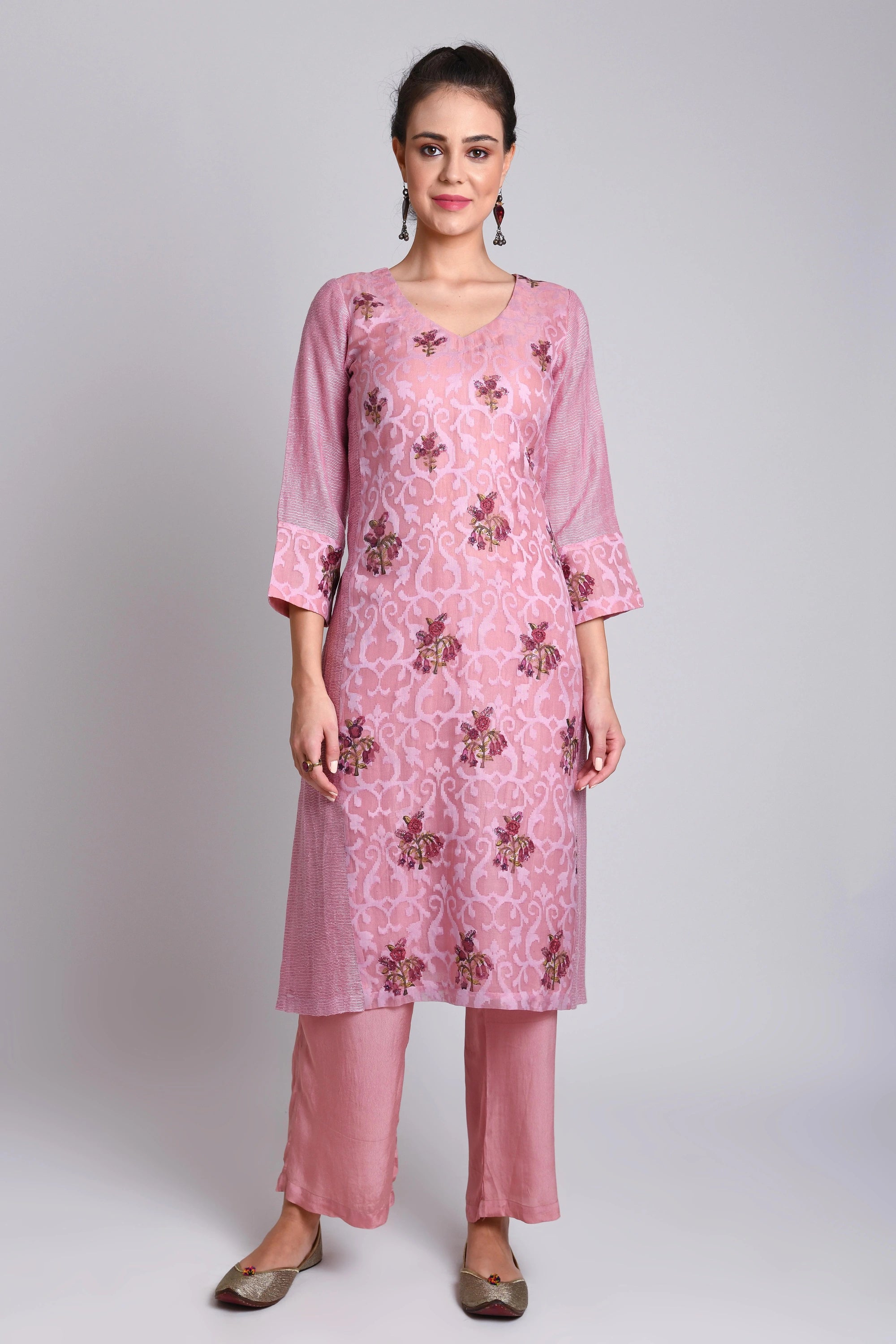 Paneled Kurta With Round Neck