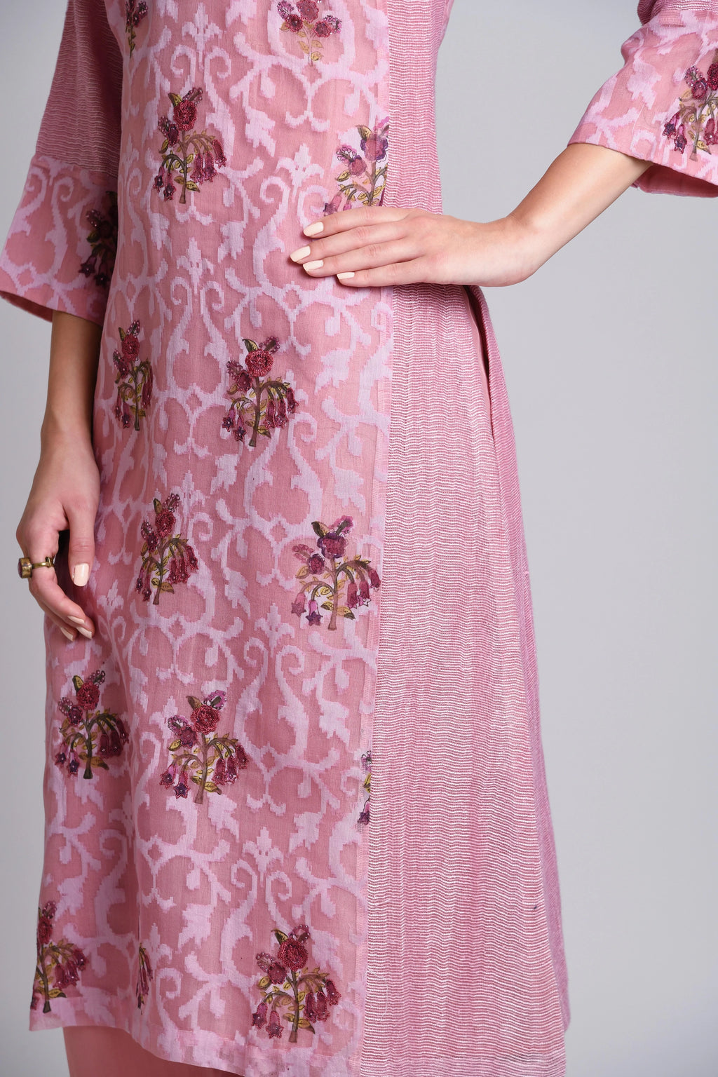 Paneled Kurta With Round Neck