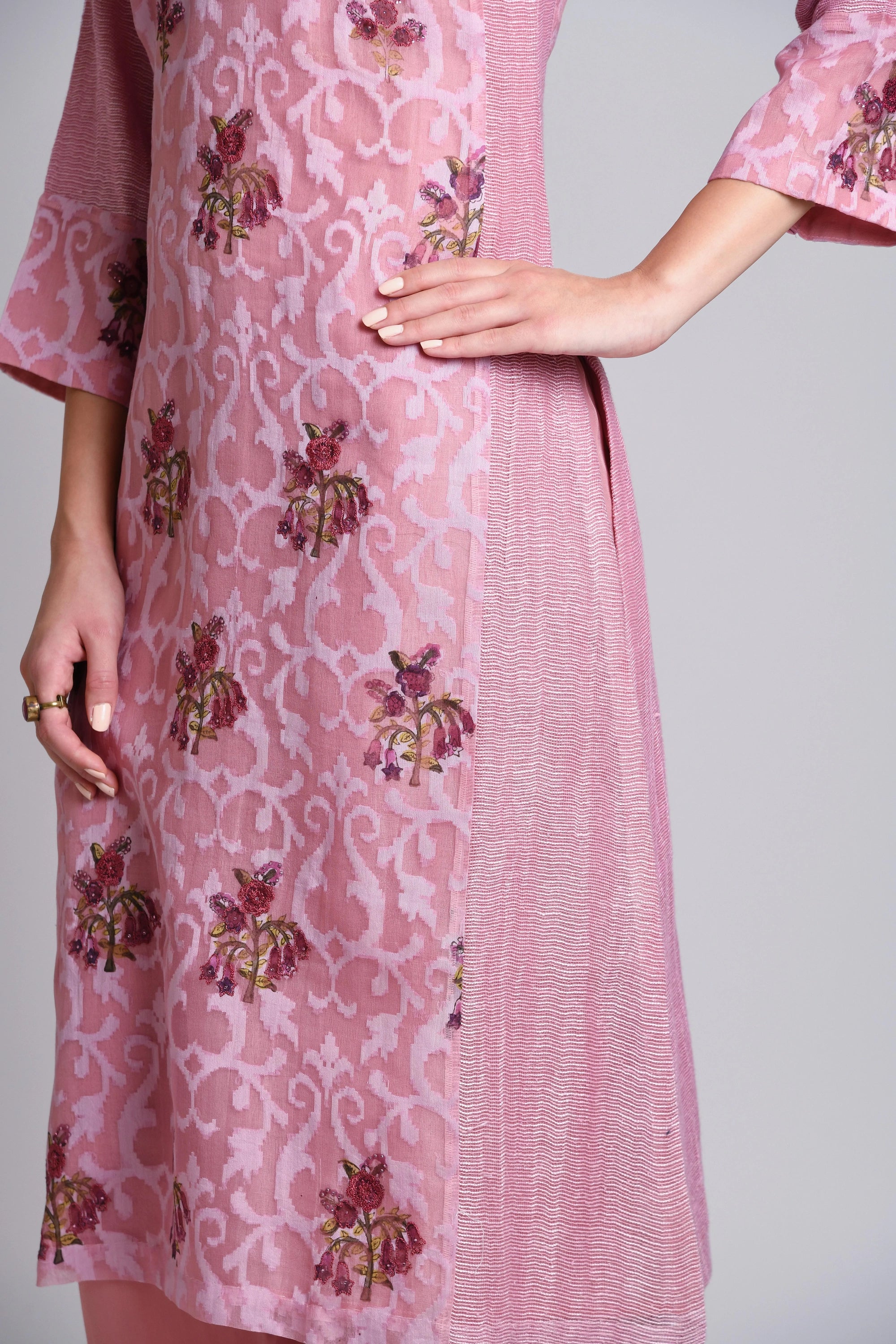 Paneled Kurta With Round Neck