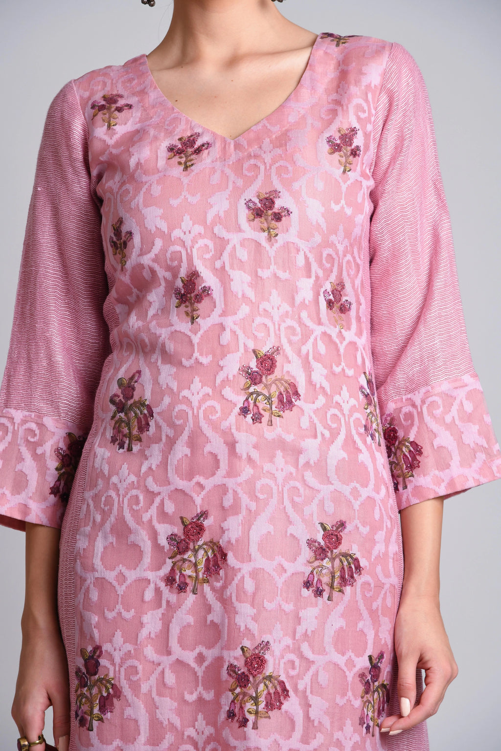 Paneled Kurta With Round Neck