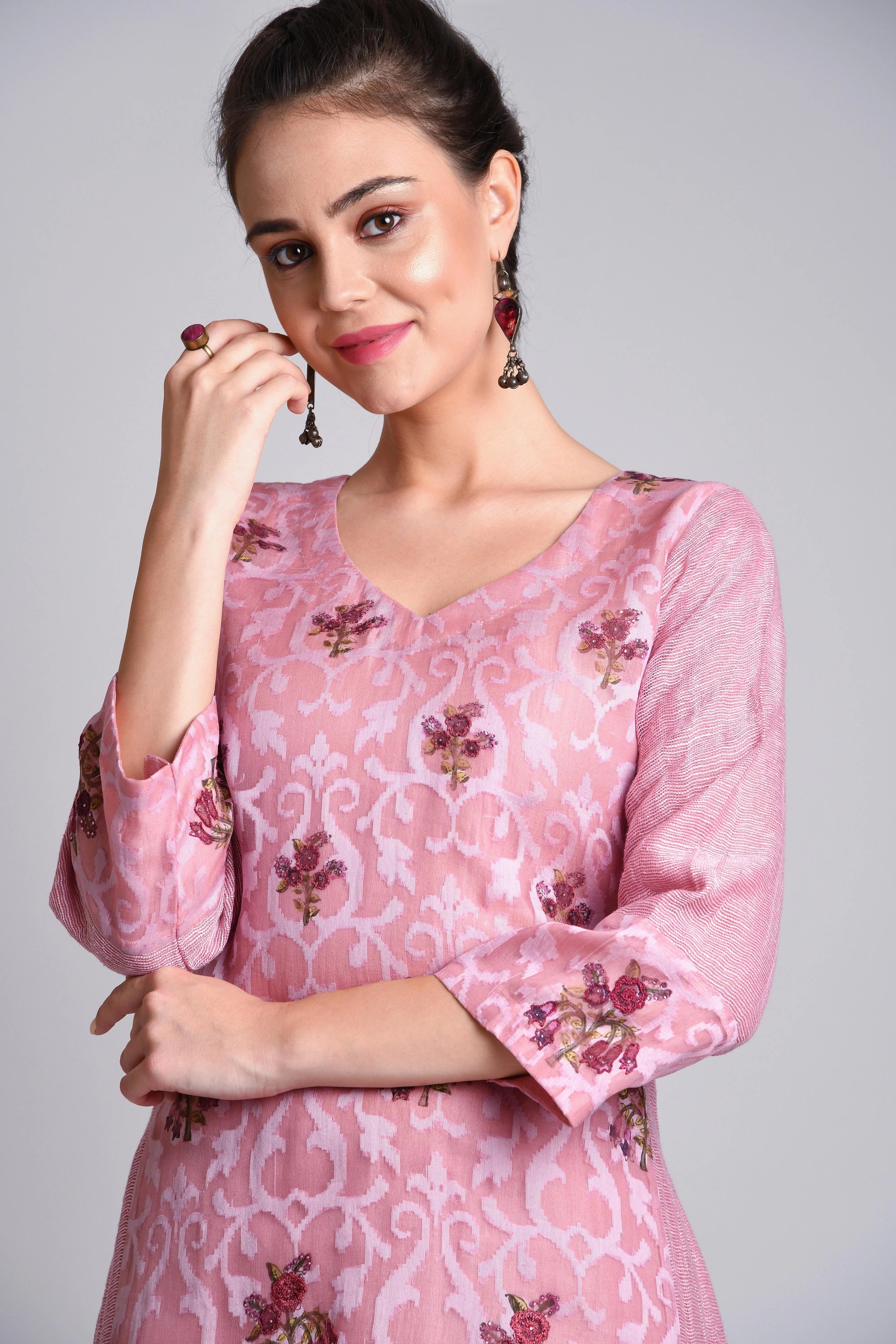 Paneled Kurta With Round Neck